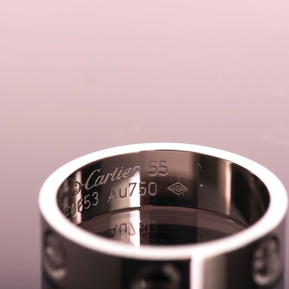 SOLD Cartier 18k White Gold Love Ring with Receipt - Picture 4 of 7